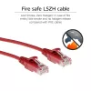 ACT raudonas 5 metrų LSZH U/UTP CAT6 duomenų centro plonas komutacinis kabelis su RJ45 jungtimis, bekliūvis