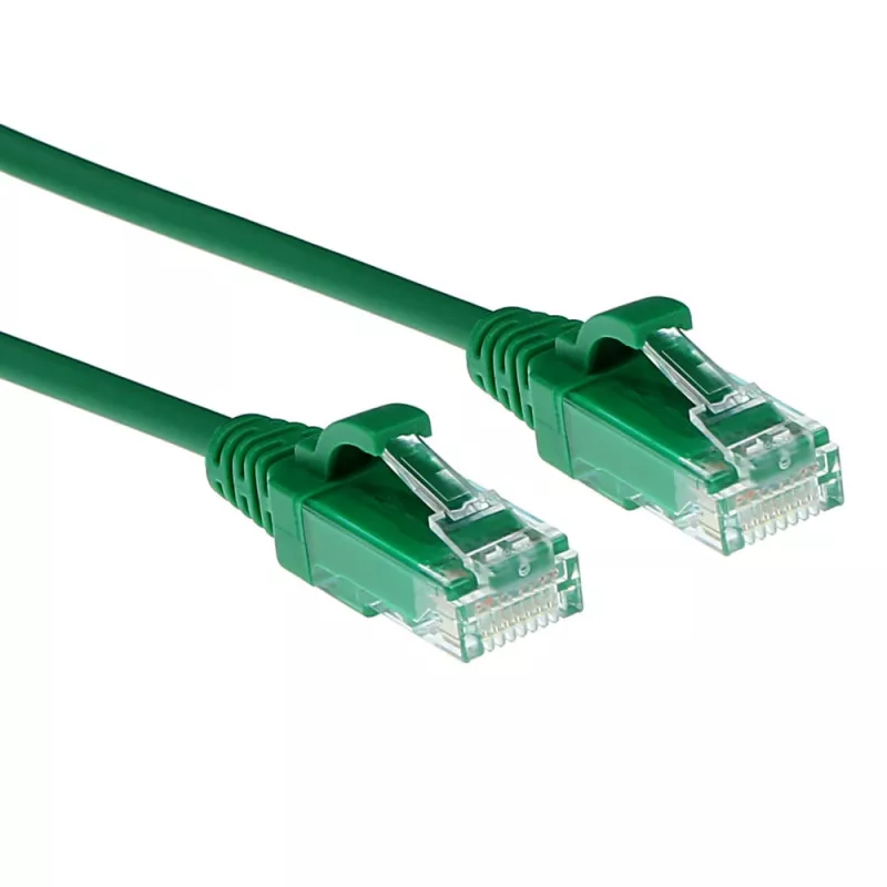 ACT Green 3 m LSZH U/UTP CAT6 plonas jungiamasis kabelis duomenų centrui su apsaugotais RJ45 kištukais