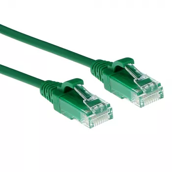 ACT Green 5 metrų LSZH U/UTP CAT6 duomenų centro plonas pataisymo kabelis be užkabinimo su RJ45 jungtimis