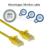 ACT geltonas 3 m LSZH U/UTP CAT6 duomenų centro plonas pataisų kabelis su nenulaužiamomis RJ45 jungtimis