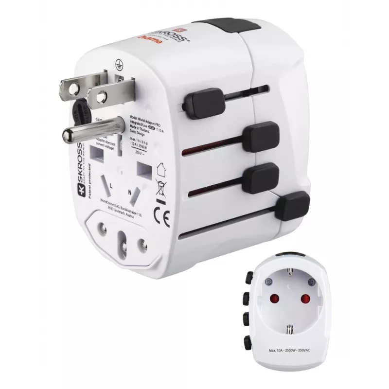 Hama World Travel Pro maitinimo kištuko adapteris universalus Type F baltas