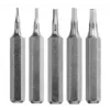 Atsuktuvų antgalių rinkinys KWB 128440 — 5 vnt., šešiabriauniai (imperiniai) antgaliai, metriniai dydžiai 0,7, 0,9, 1,3, 1,5, 2 mm, 28 mm ilgis
