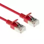 ACT raudonas 0,15 metro LSZH U/FTP CAT6A duomenų centro plonas komutacinis kabelis be užkabinimų su RJ45 jungtimis