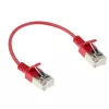 ACT raudonas 0,15 metro LSZH U/FTP CAT6A duomenų centro plonas komutacinis kabelis be užkabinimų su RJ45 jungtimis