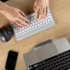 R-Go Tools ergonominė klaviatūra R-Go Compact Break, kompaktiška klaviatūra su pertraukų programine įranga, QWERTY (UK), Bluetooth, balta