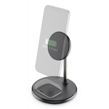 „Cellularline Mag Duo“ belaidis įkroviklis 2-in-1 belaidis įkrovimo laikiklis, skirtas „Apple“ įrenginiams