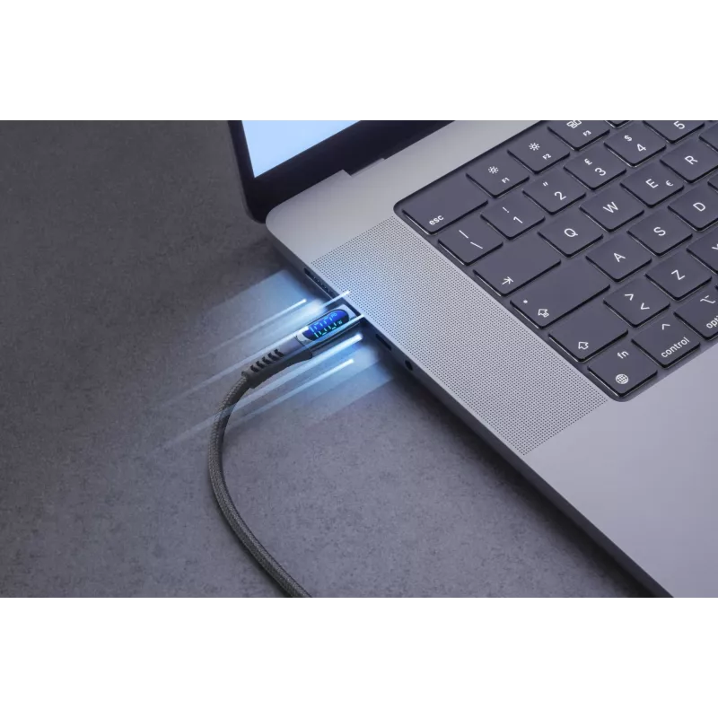 Cellularline Display kabelis USB-C laidas su integruotu LCD ekranu