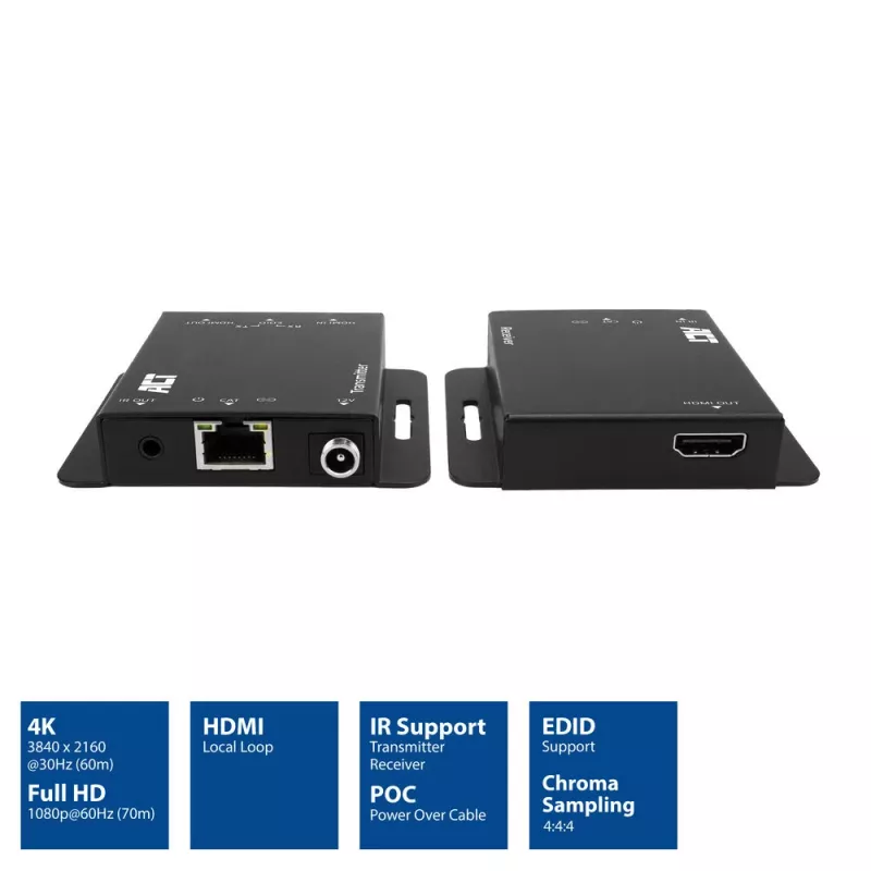 ACT 4K HDMI 1.4 ilgintuvo rinkinys per CAT6 UTP su IR palaikymu, 40 metrų