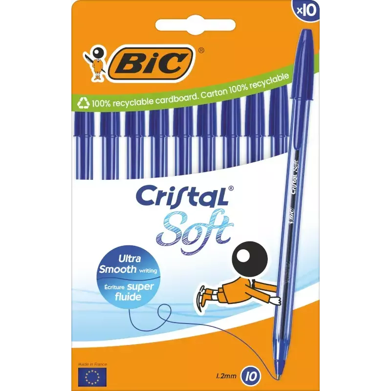 Stick ballpoint pen BIC 516357 Blue Transparent 10 pcs