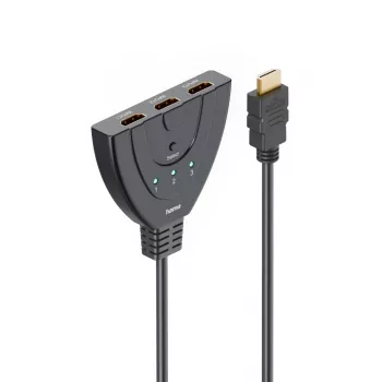 Hama 00205101 HDMI laidas 0,55 m HDMI Type A (Standard) 3 x HDMI Type A (Standard) Juodas