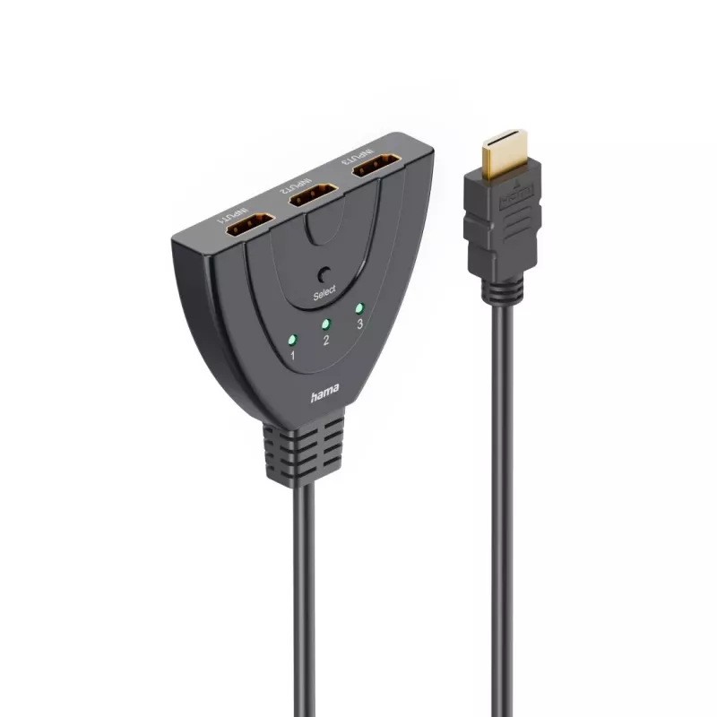 Hama 00205101 HDMI laidas 0,55 m HDMI Type A (Standard) 3 x HDMI Type A (Standard) Juodas