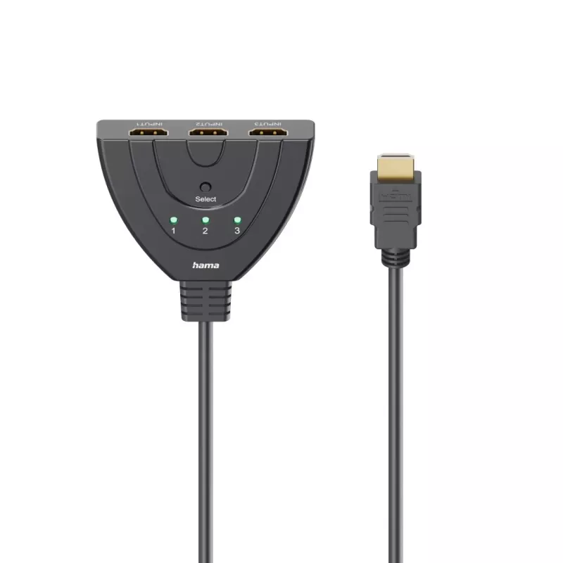 Hama 00205101 HDMI laidas 0,55 m HDMI Type A (Standard) 3 x HDMI Type A (Standard) Juodas