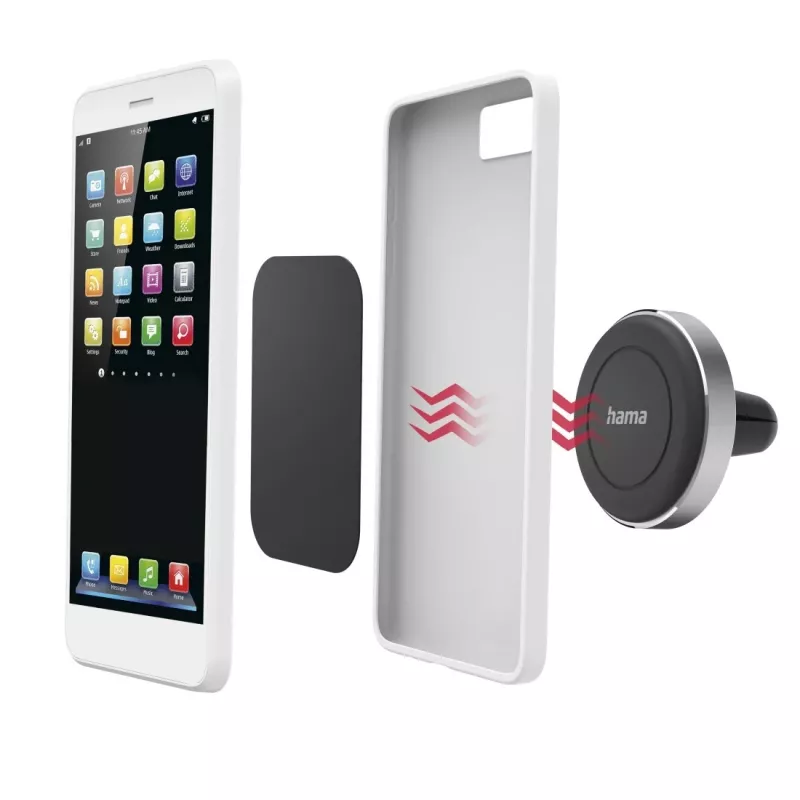 Hama Magnet pasyvus laikiklis Mobilusis telefonas / išmanusis telefonas Juoda, Sidabrinė