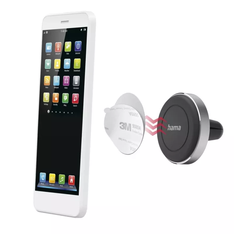 Hama Magnet pasyvus laikiklis Mobilusis telefonas / išmanusis telefonas Juoda, Sidabrinė