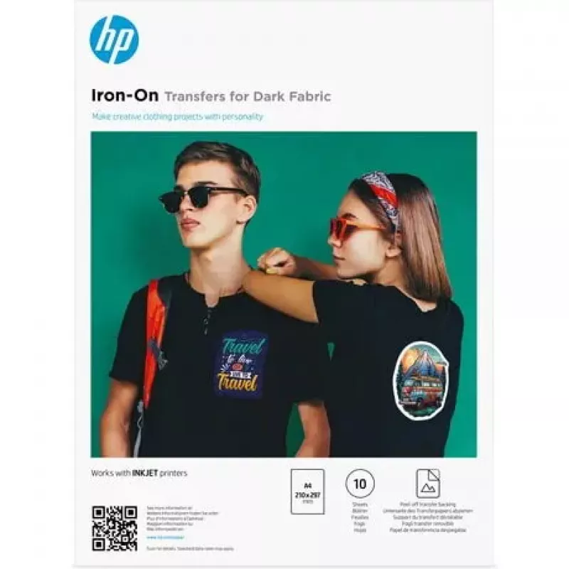Lyginimo būdu perkeliami atvaizdai tamsiems audiniams A4 (210 x 297 mm) 10 lapų — HP