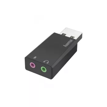 Hama 00200323 jungčių adapteris USB 2x3,5 mm Juoda