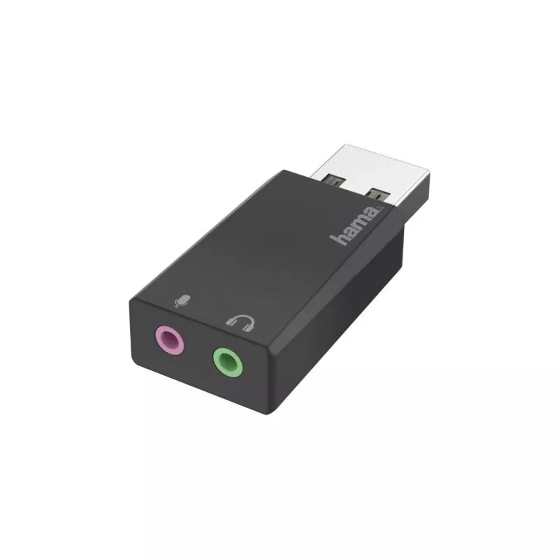 Hama 00200323 jungčių adapteris USB 2x3,5 mm Juoda
