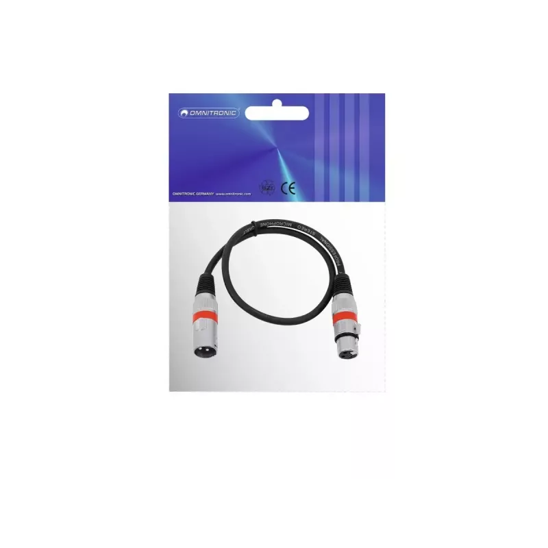 Garso kabelis Omnitronic 30220401 0,5 m XLR 3 kontaktų juodas