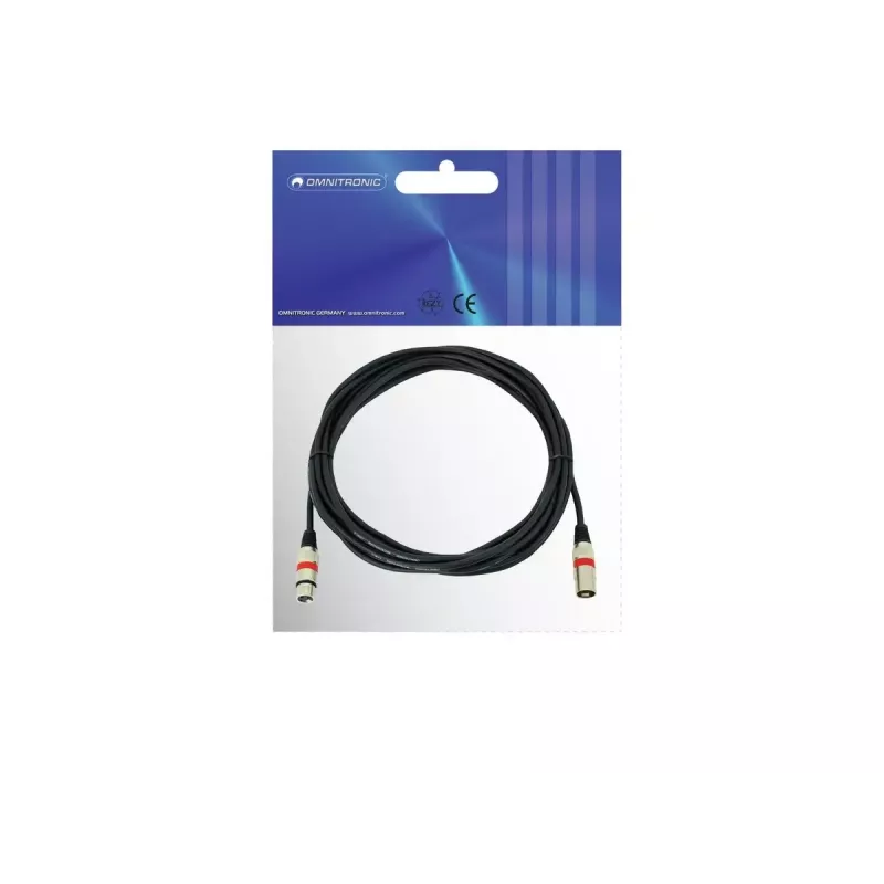 Garso kabelis XLR 3 kontaktų Omnitronic 3022052R 7,5 m Juodas