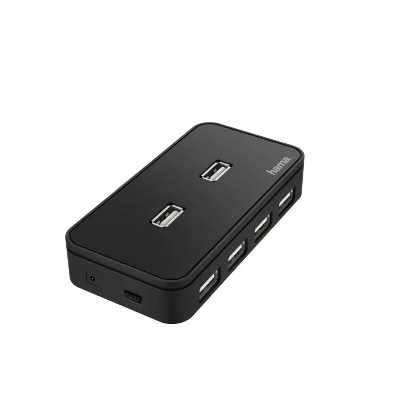 USB šakotuvas HAMA 00200123 — 7 prievadų USB 2.0 šakotuvas, 480 Mbit/s, juodas, 1,1 m laidas