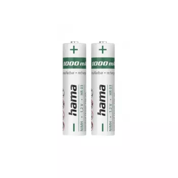 Hama NiMH įkraunamos baterijos, AAA Micro, 1000 mAh, 1,2 V, paruoštos naudoti iš karto, 2 vnt.