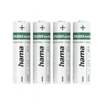 Hama NiMH įkraunamos baterijos, AA Mignon, 2500 mAh, 1,2 V, 4 vnt.
