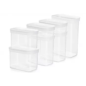 EMSA N1142900 maisto laikymo indas stačiakampis rinkinys 8,3 l permatomas, baltas 7 vnt.