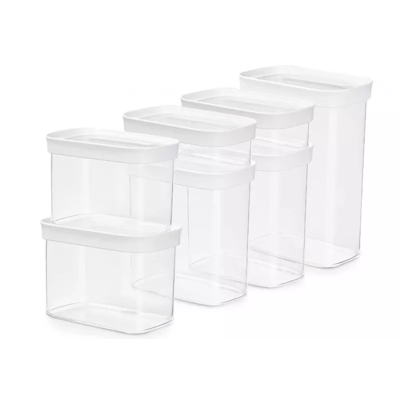 EMSA N1142900 maisto laikymo indas stačiakampis rinkinys 8,3 l permatomas, baltas 7 vnt.