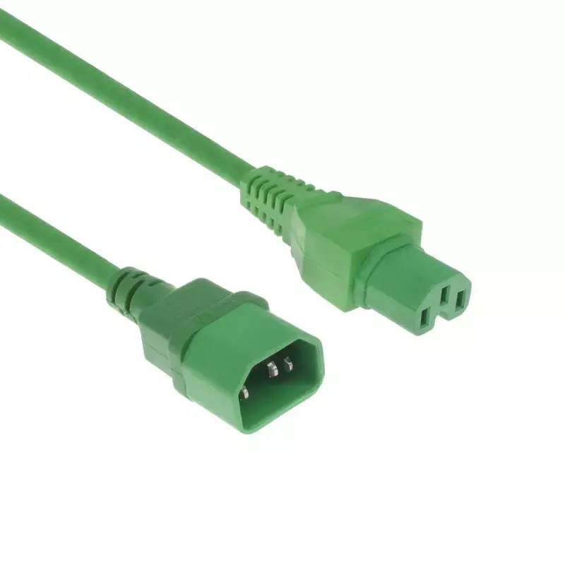Maitinimo laidas C14 - C15 žalias 0,6 m ACT AK5302 250 V 10 A