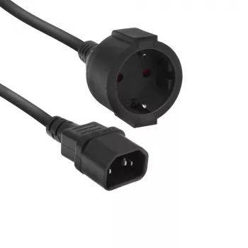 Maitinimo laidas ACT C14 CEE 7/3 juodas 0.2 m 250 V 5 A