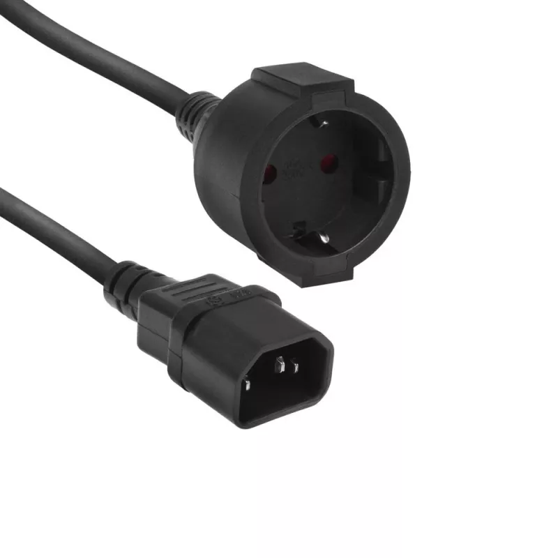 Maitinimo laidas ACT C14 CEE 7/3 juodas 0.2 m 250 V 5 A