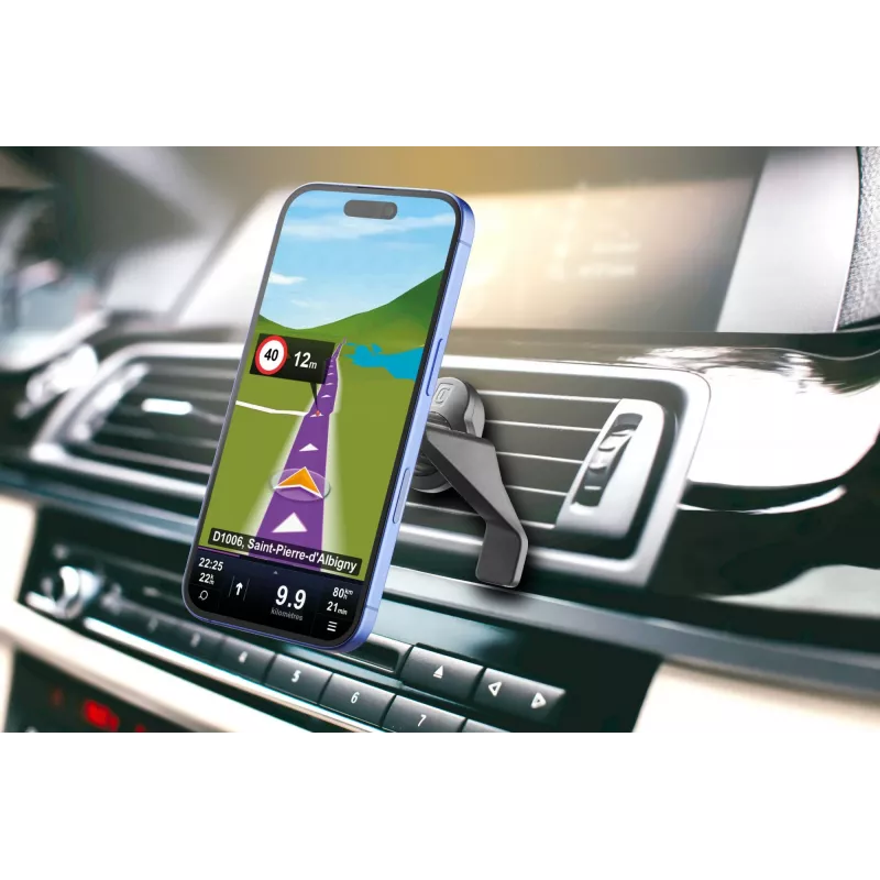 Cellularline Touch Mag Air Vents automobilinis magnetinis laikiklis išmaniesiems telefonams, skirtas MagSafe sistemai