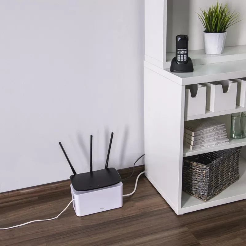 Hama Mini stalviršio/grindų kabelių dėžutė balta