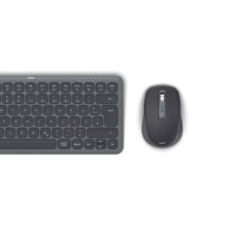 Hama WKM-500 klaviatūra Pelė įtraukta Namams/Biurui RF belaidis + Bluetooth QWERTZ juoda