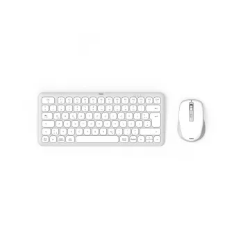 Hama WKM-500 klaviatūra Pridedama pelė Namams USB + RF belaidis + Bluetooth QWERTZ vokiečių Pilka, Balta