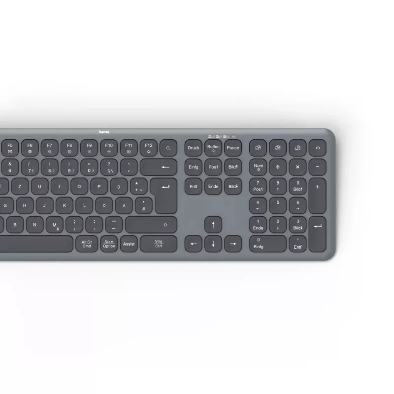 Hama WK-550 klaviatūra Namams/Biurui RF Belaidis + Bluetooth QWERTZ vokiečių Juoda, Tamsiai pilka