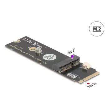 DeLOCK 64344 vidinis M.2 adapteris, kištukinis, juodas, 22x80x5 mm
