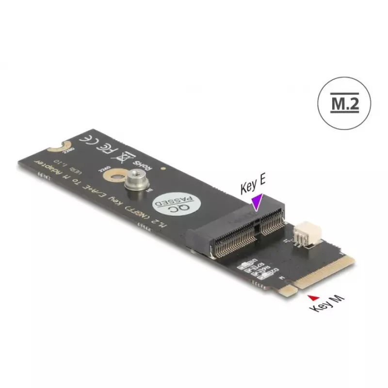 DeLOCK 64344 vidinis M.2 adapteris, kištukinis, juodas, 22x80x5 mm