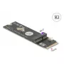 DeLOCK 64344 vidinis M.2 adapteris, kištukinis, juodas, 22x80x5 mm