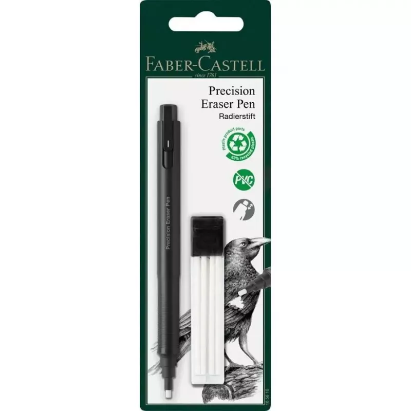 Trintukas-rašiklis Faber-Castell Precision Pen trintukas Plastikinis Juodas, 1 vnt.