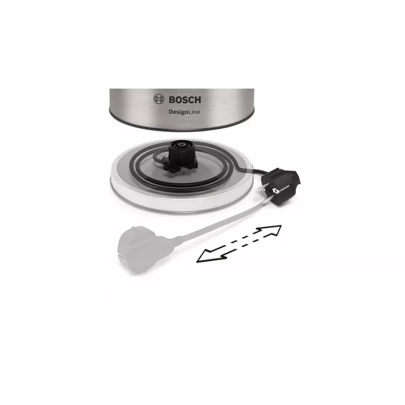 Bosch TWK5P480 elektrinis virdulys 1,7 l 2400 W Juoda, Nerūdijantis plienas
