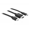 Vaizdo kabelio adapteris DeLOCK 85830 HDMI Type A HDMI Mini DisplayPort USB Type-C juoda