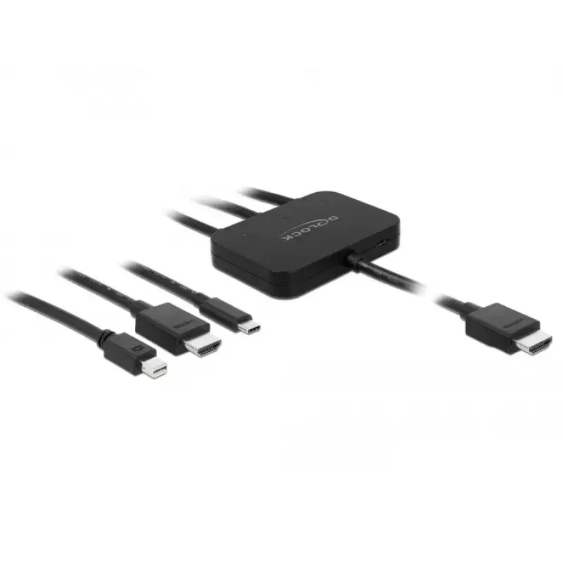Vaizdo kabelio adapteris DeLOCK 85830 HDMI Type A HDMI Mini DisplayPort USB Type-C juoda