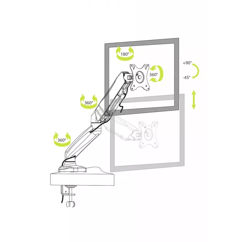 Monitoriaus laikiklis Port Designs 901104 81.3 cm juodas spaustukas VESA 75x75 100x100