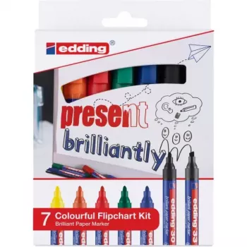 Nuolatinis žymeklis Edding Colourful Flipchart Kit Asorti 7 vnt.