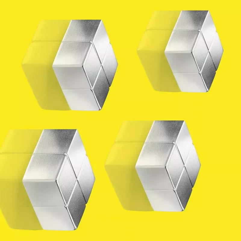 Kūrybinis magnetas kvadratinis Sigel BA705 neodimio sidabrinis 20x20x10 mm