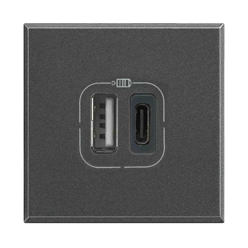 Legrand HS4287C2 lizdas 2x USB Antracitinė