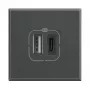 Legrand HS4287C2 lizdas 2x USB Antracitinė