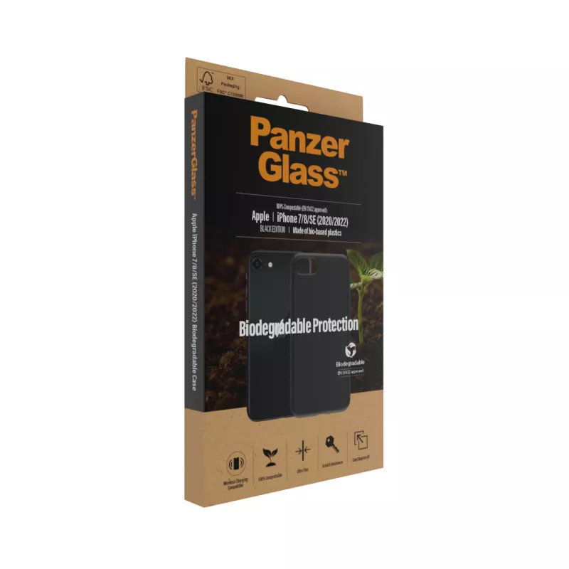 Dėklas PanzerGlass Biodegradable dėklas iPhone 6 6s SE 2020 2022 7 8 juodas