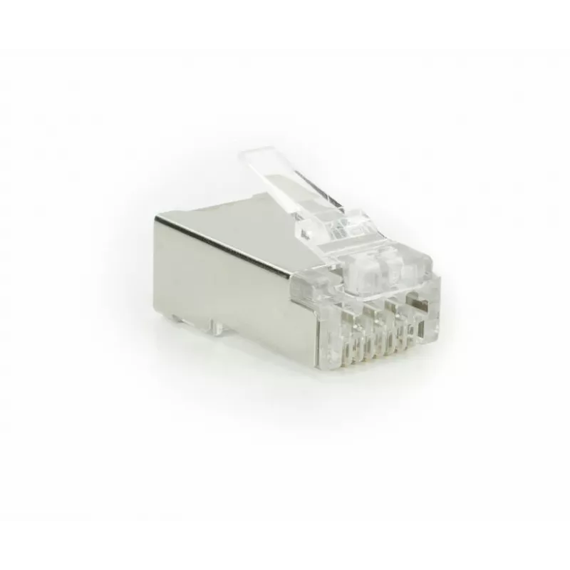 ACT CAT6A praeinantis ekranuotas modulinis RJ45 lizdas Auksiniai kontaktai Sidabrinis Skaidrus